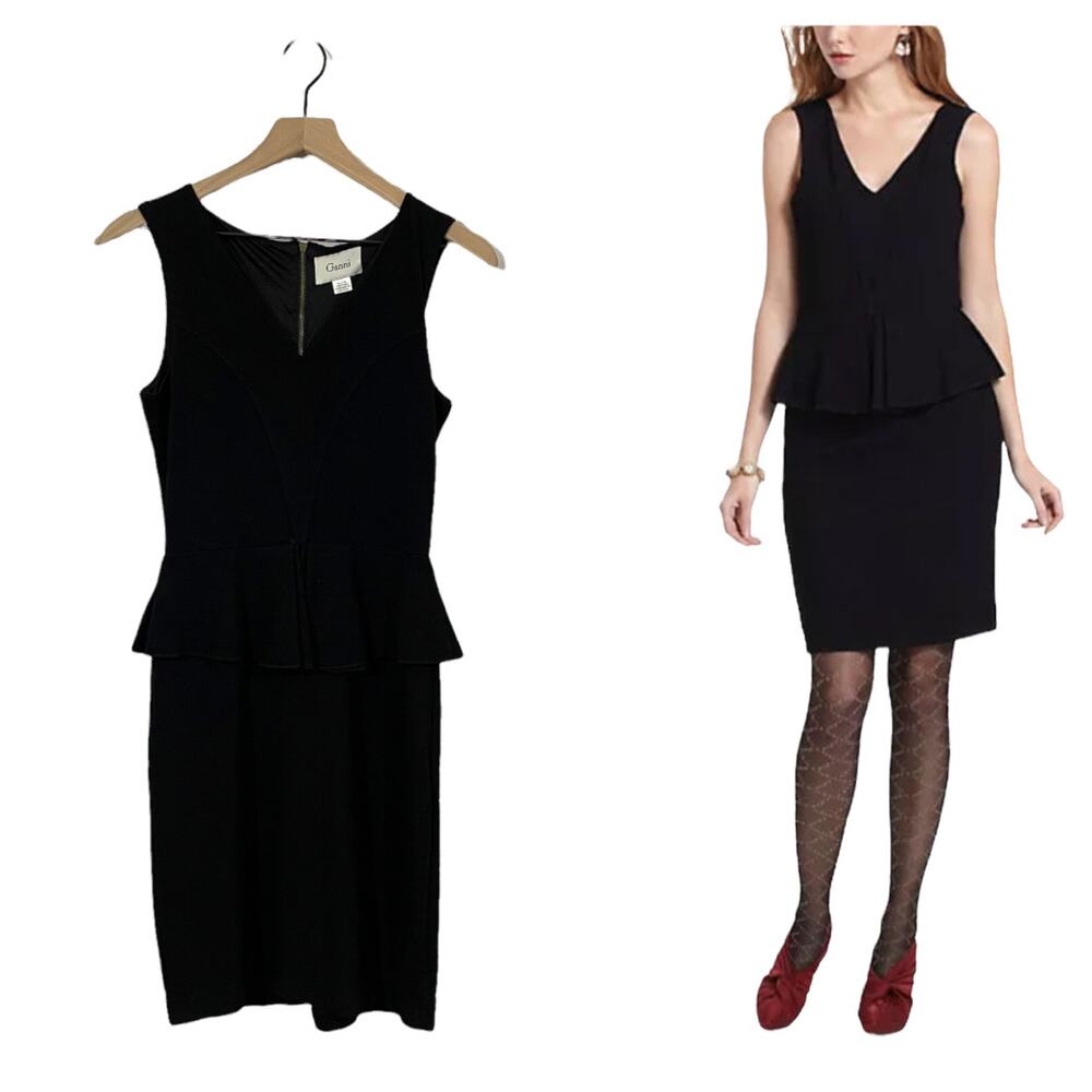 Ganni X Anthropologie Miss Marple Dress - Black -  Medium